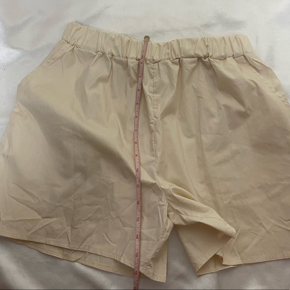 NEW 3pcs set beige womens shirt top shorts button down M;L casual - Picture 15 of 16